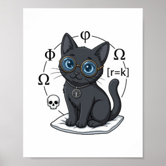 Póster de oficina de la ley del gato negro de la D