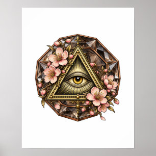 Póster de Ojo de Flor de Cerezo