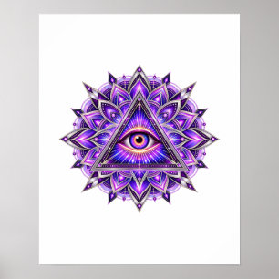 Póster de ojo de geometría de orquídea