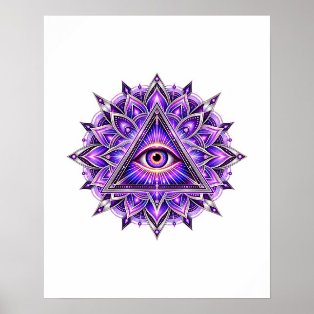 Póster de ojo de geometría de orquídea (Frente)