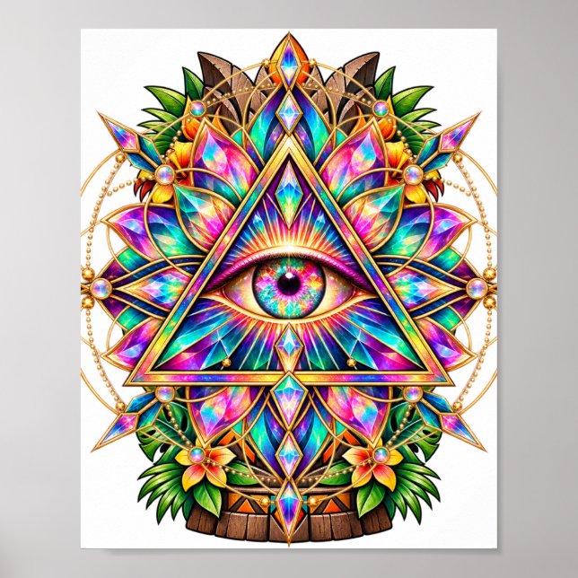 Póster de Ojo Mandala Caleidoscopio (Frente)