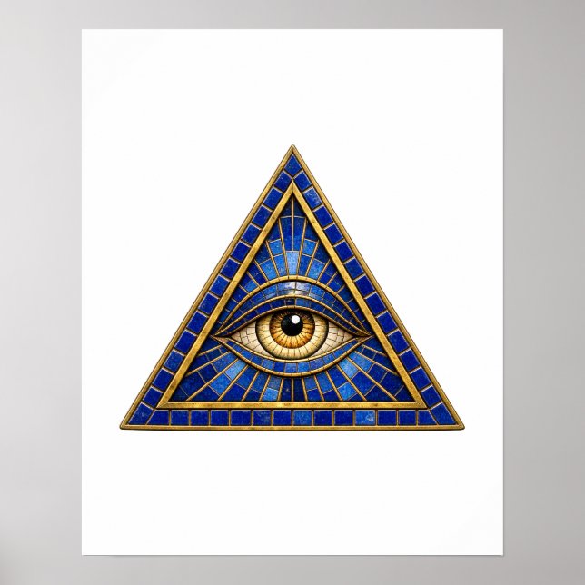 Póster de Ojo Mosaico de Cobalto (Frente)
