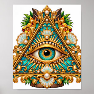 Póster de Ojo Turquesa Barroco