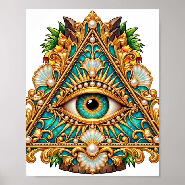 Póster de Ojo Turquesa Barroco (Frente)