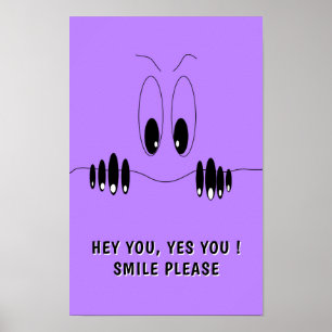 Póster de Ojos de Curiosidad Divertidos con Texto 