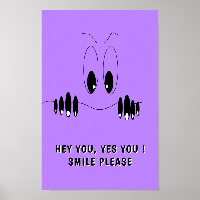Póster de Ojos de Curiosidad Divertidos con Texto  (Frente)