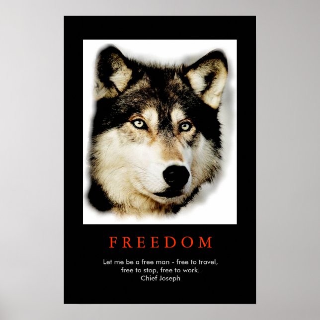 Póster de ojos de lobo motivacional Espíritu de Li (Frente)