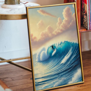 Póster de Ola de Mar Arte de Pared Costero Soñad