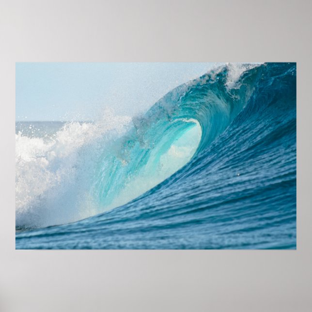 Póster de ola rompiente de barril de surf (Frente)