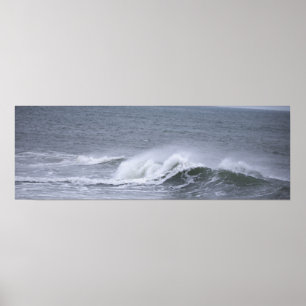 Póster de olas del océano de Rhode Island