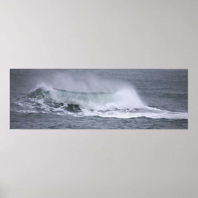 Póster de olas del océano de Rhode Island (Frente)