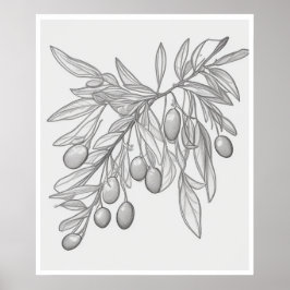 Poster de olivos de arte mural
