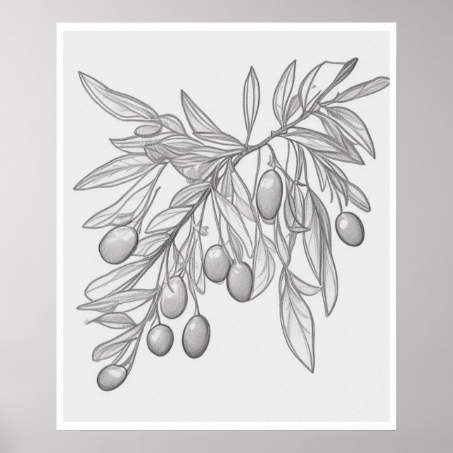 Poster de olivos de arte mural (Frente)