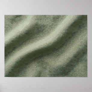 Póster de ondas de lino verde salvia con textura