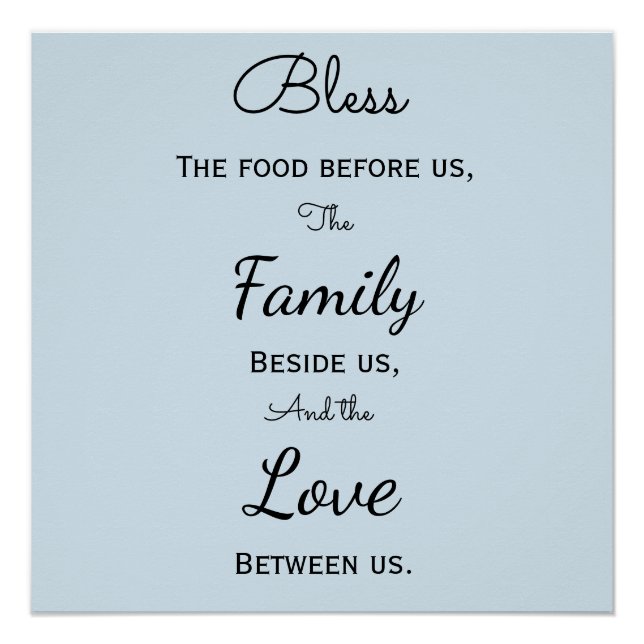 Poster de oración en el comedor (Anverso)