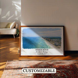 Póster de Orange Beach Alabama, Acuarela, Personal