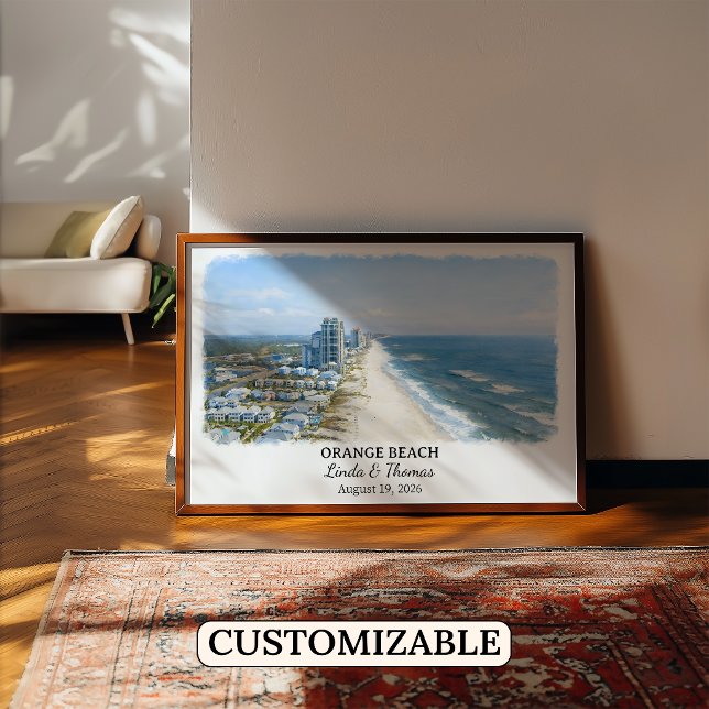 Póster de Orange Beach Alabama, Acuarela, Personal (Subido por el creador)
