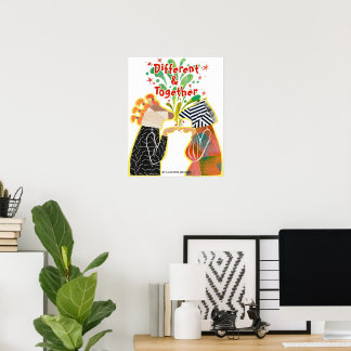 Póster de orgullo Diferentes & Juntos – Arte de un