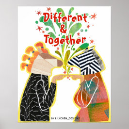Póster de orgullo Diferentes & Juntos – Arte de un