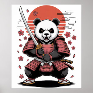 Póster de Oso Panda Samurái