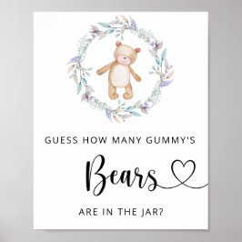 Póster de oso pequeño adivina cuántos osos GUMMY'S