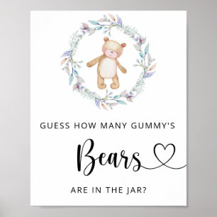 Póster de oso pequeño adivina cuántos osos GUMMY'S
