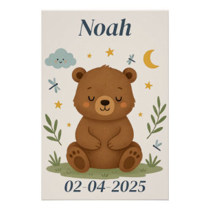 Poster de Oso Personalizado para Niños