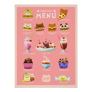 Poster de osos de comida