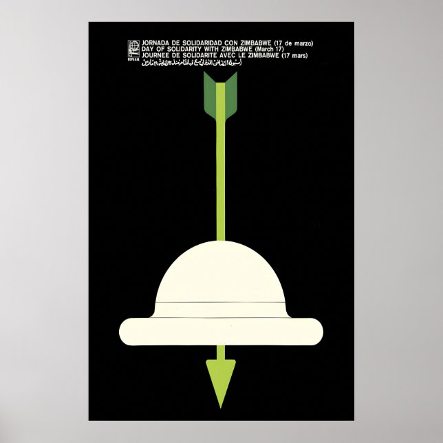 Póster de OSPAAAL Día de Solidaridad con Zimbabwe  (Frente)