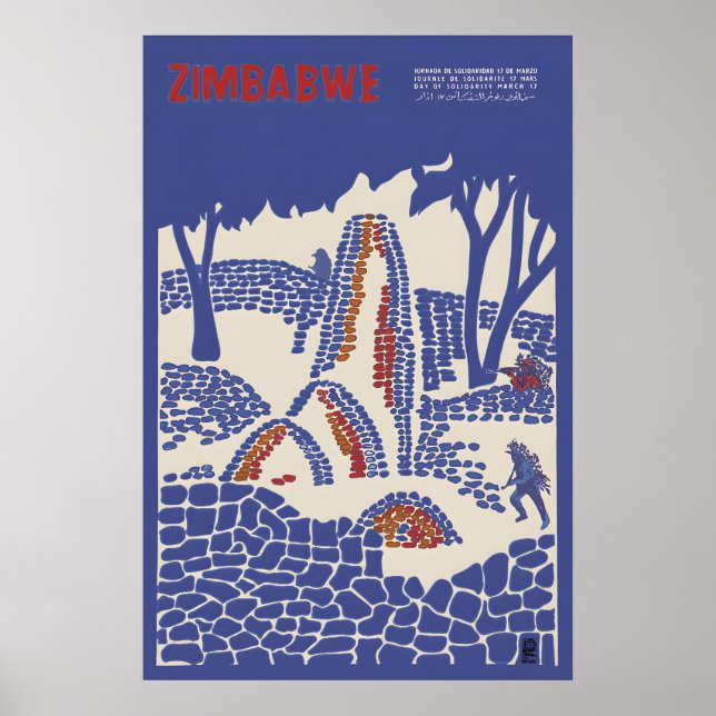 Póster de OSPAAAL Día de Solidaridad con Zimbabwe (Frente)