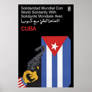 Póster de OSPAAAL Solidaridad Mundial con Cuba