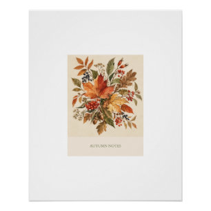 Póster de otoño con hojas acogedoras.