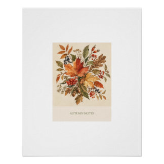 Póster de otoño con hojas acogedoras. 