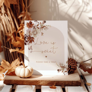 Póster de otoño elegante El amor es dulce toma un 