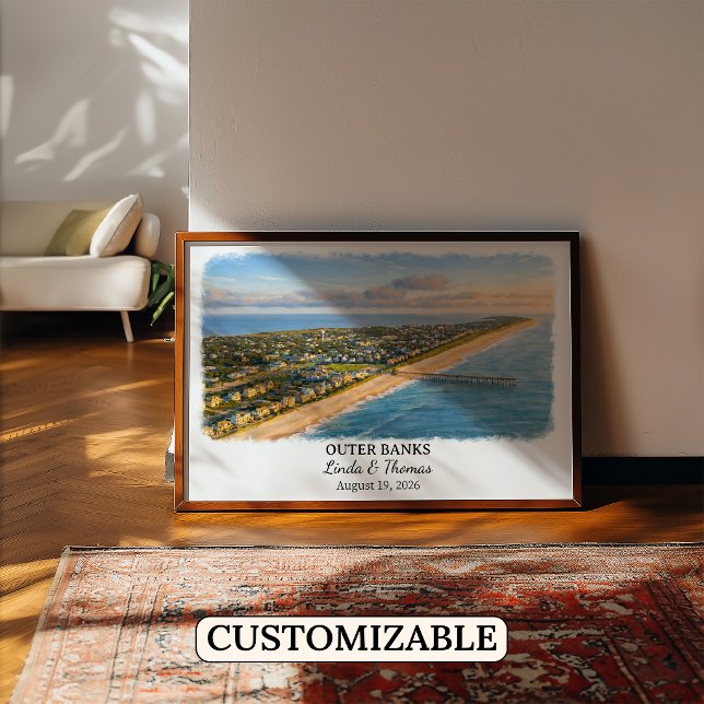 Póster de Outer Banks Carolina del Norte, Acuarela (Subido por el creador)