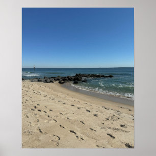 Póster de paisaje acuático de playa