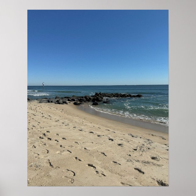 Póster de paisaje acuático de playa (Frente)