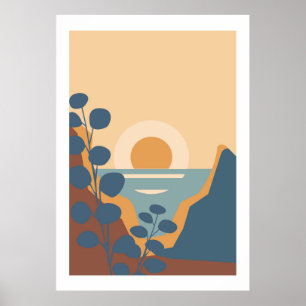 Póster de paisaje colorido