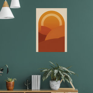 Póster de paisaje de arco del desierto boho Sol