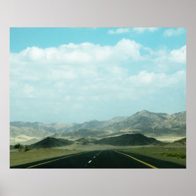 Póster de paisaje de carretera abierta (Frente)