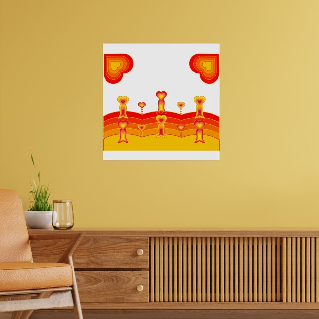 Póster de paisaje de corazones (Salón 2)