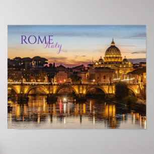 Póster de paisaje escénico de Roma Italia