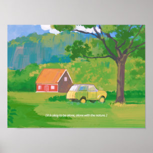 Póster de paisaje estético de soledad en la natura