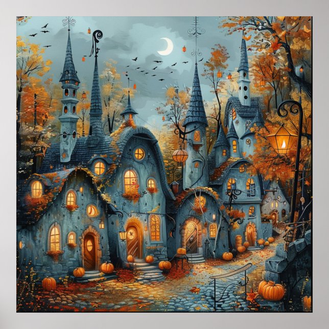 Póster de paisaje urbano de otoño (Frente)
