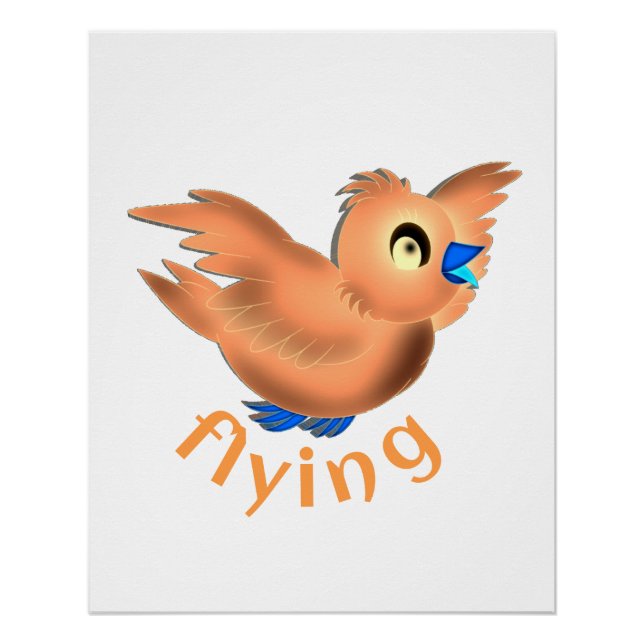 Póster de pájaro de dibujos animados lindo (Anverso)