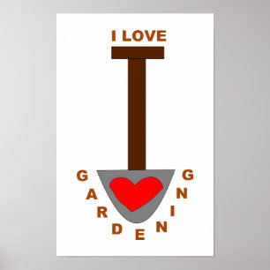 Póster de Pala de Jardinería que Amo