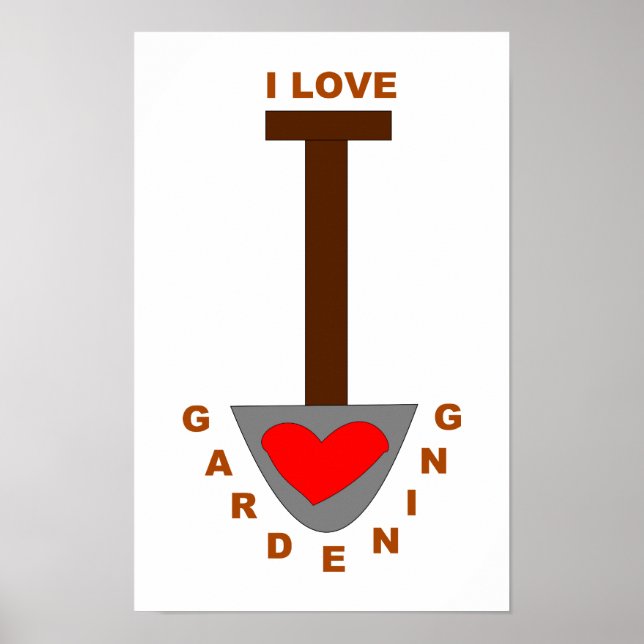 Póster de Pala de Jardinería que Amo (Frente)