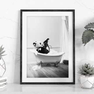 Póster de Panda en una bañera