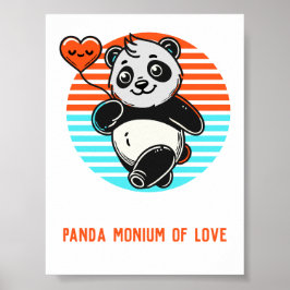Póster de Panda Lindo "Panda-monium de Amor"