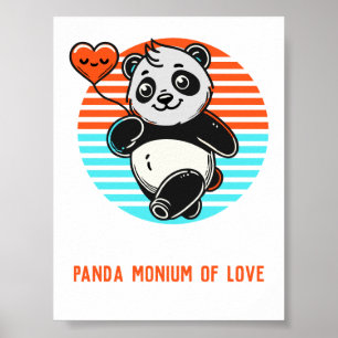 Póster de Panda Lindo "Panda-monium de Amor"